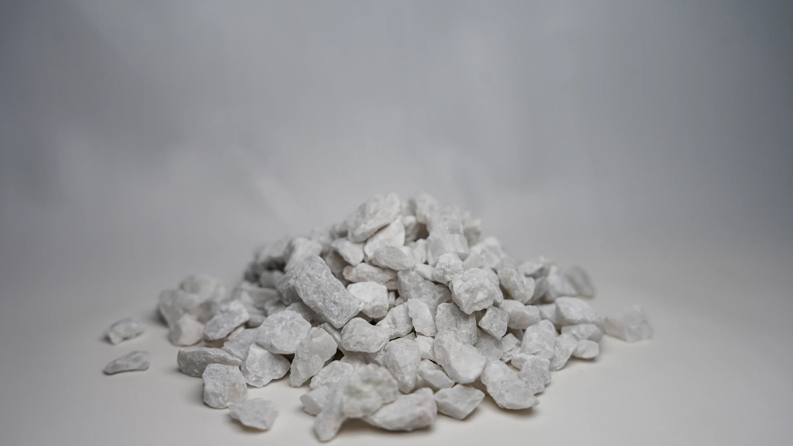 a pile of small white rocks