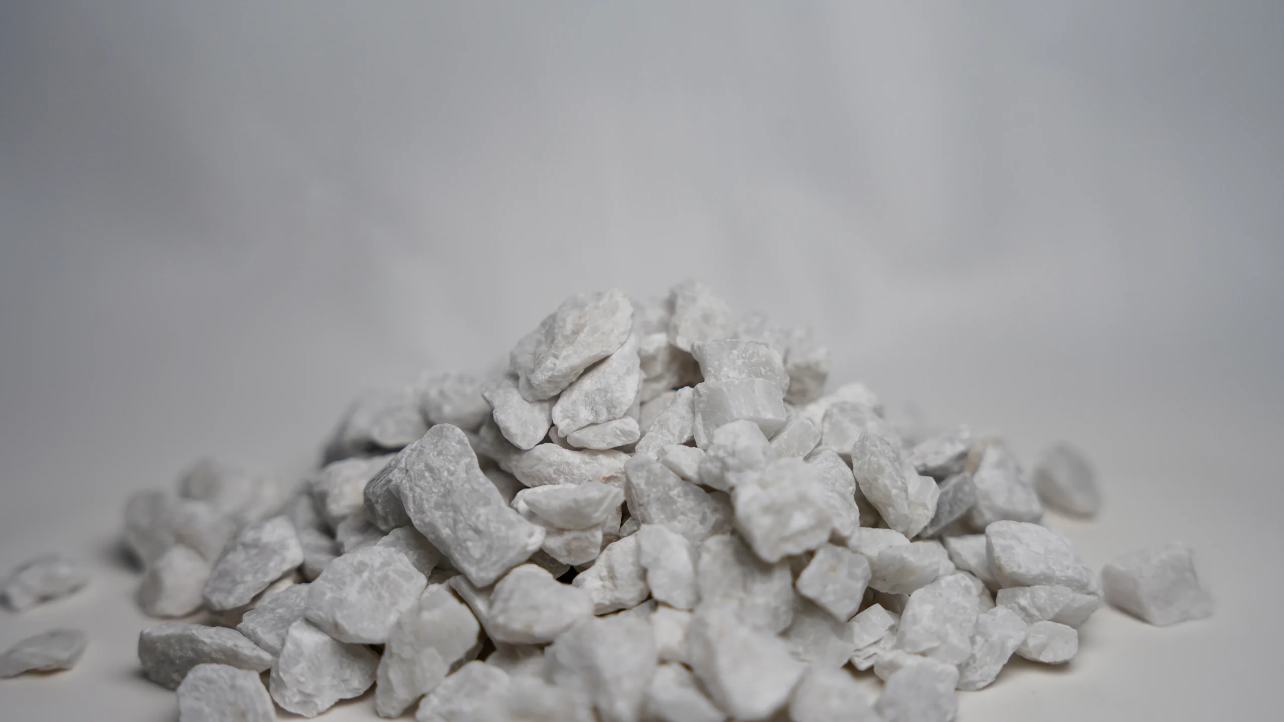a pile of small white rocks