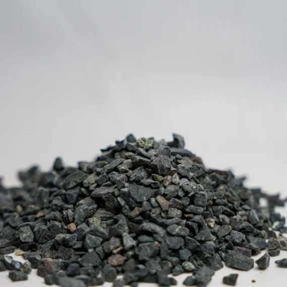 a pile of small black rocks