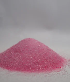 A pile of pink powder sits