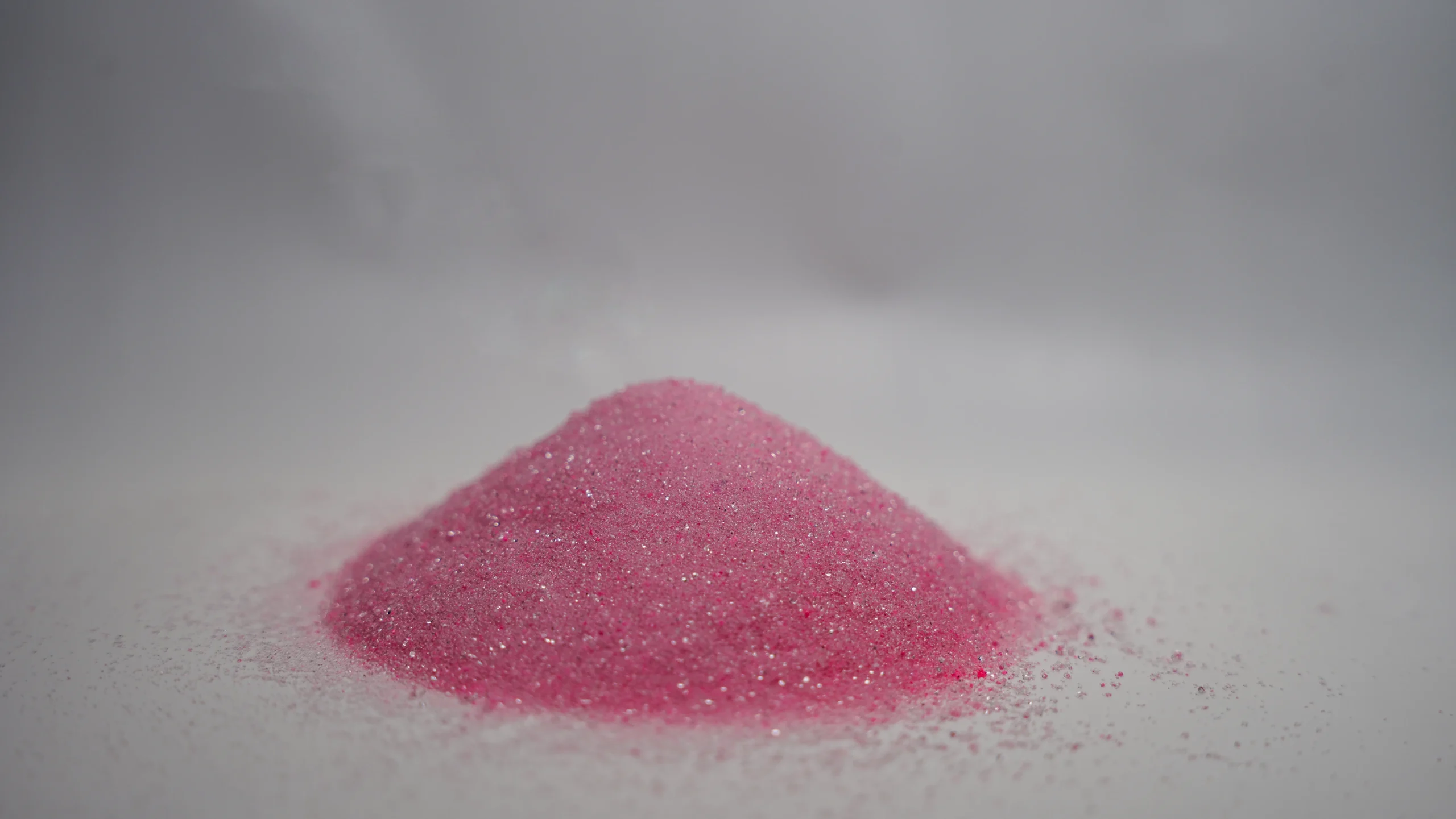 A pile of pink powder sits