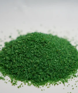A pile of green powder sits