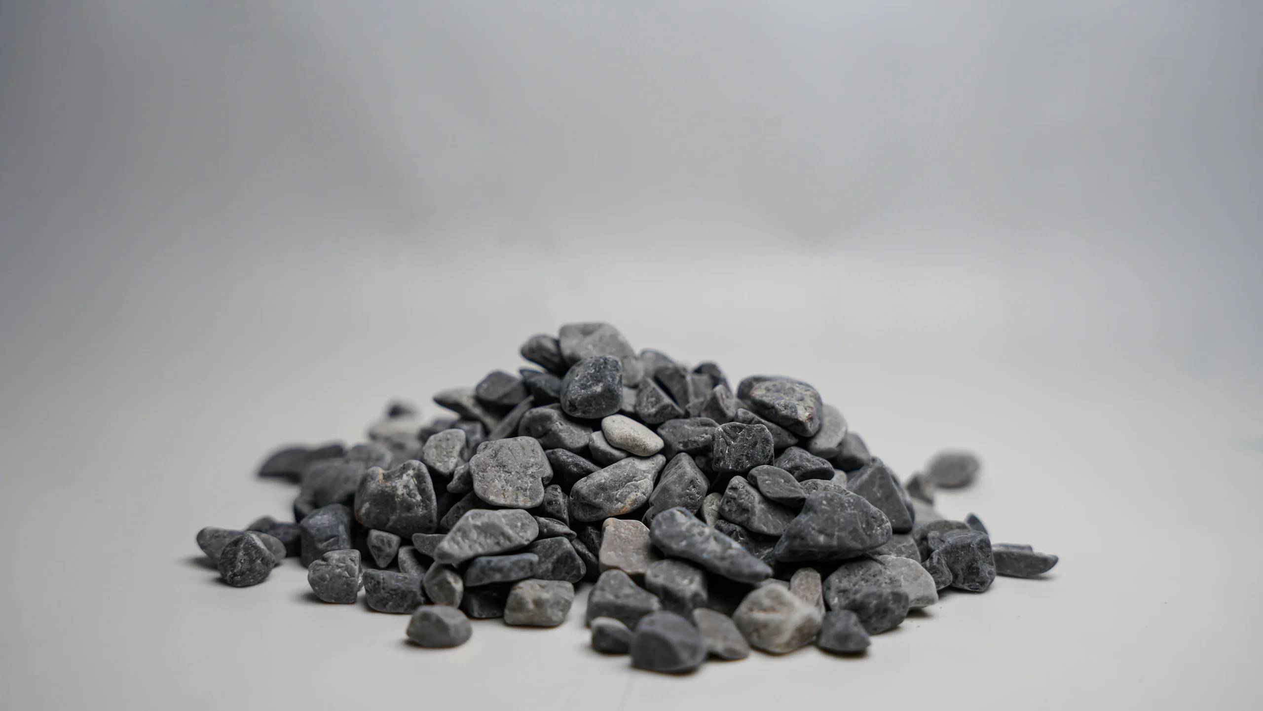 a pile of black rocks