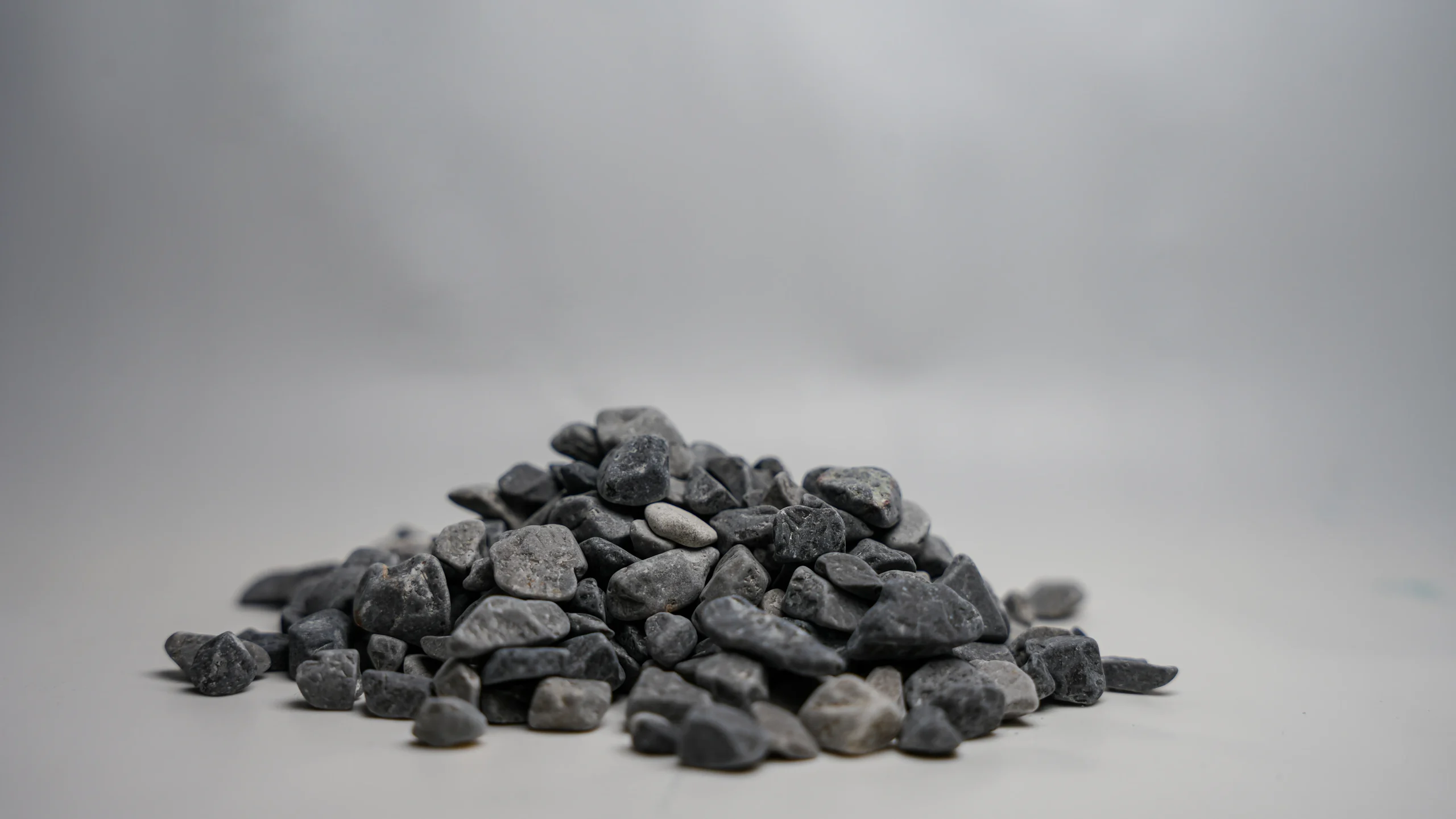 a pile of black rocks