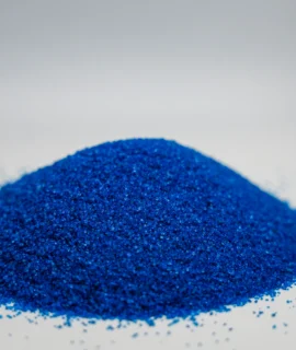A small mound of blue sand