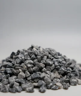 a pile of small black rocks