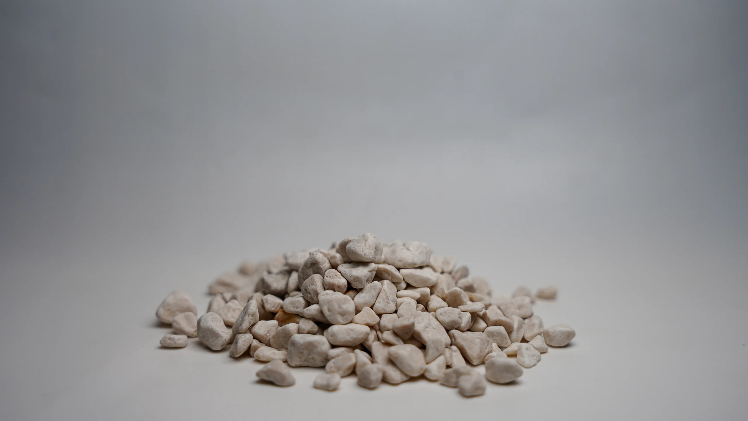 a pile of small white rocks