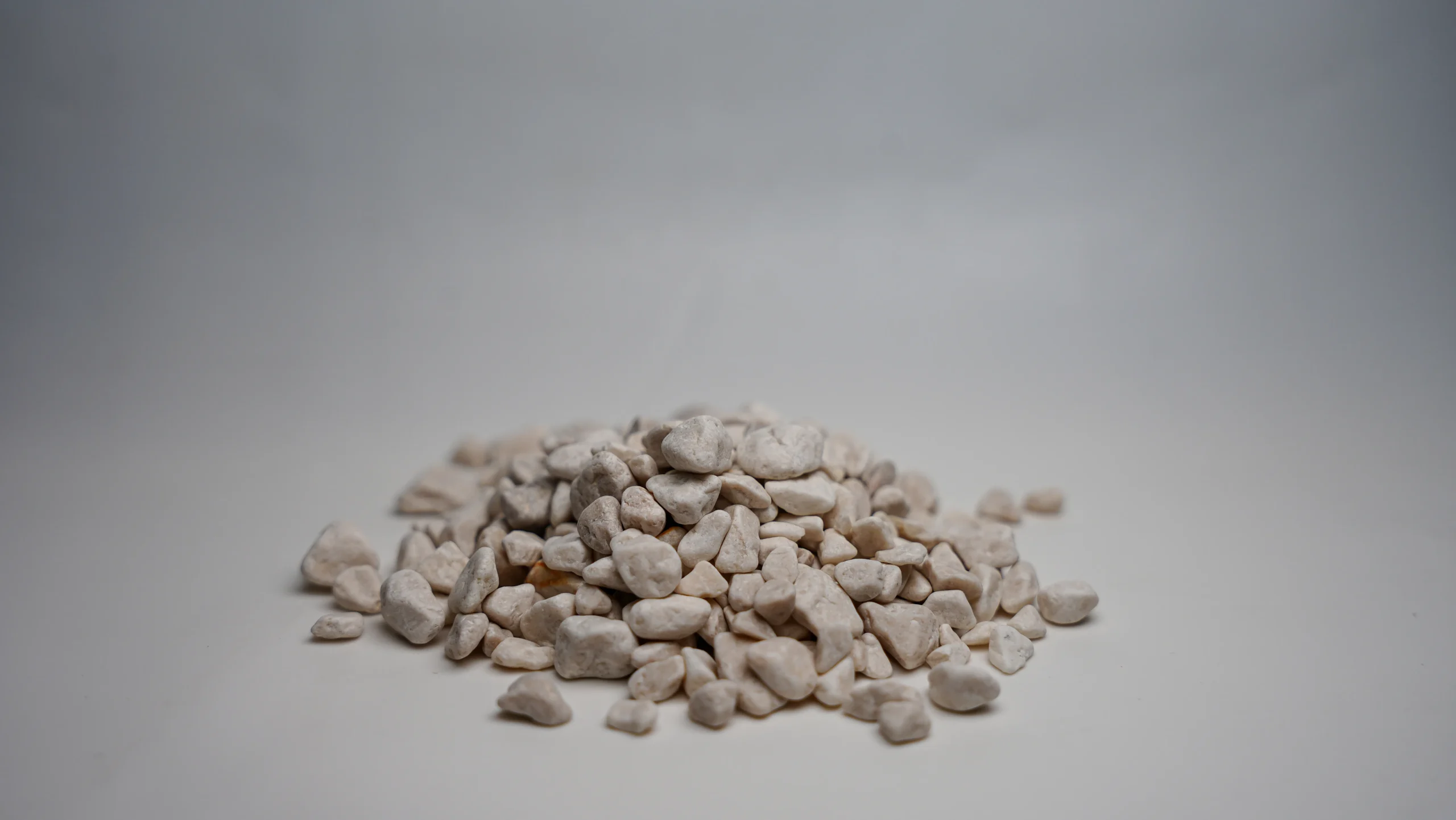 a pile of small white rocks